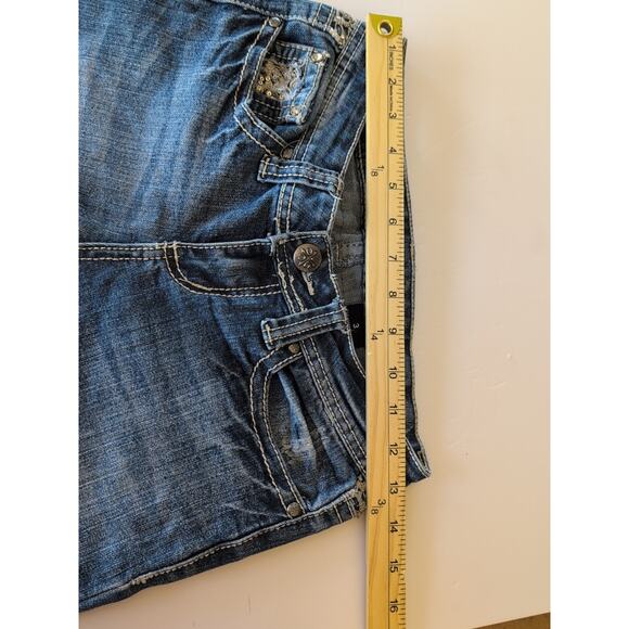 Soundgirl Jeans Women's Size 3 Blue Denim Bootcut Light Wash Embellished Logo - Picture 6 of 9